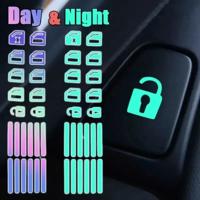 Car Accessories Nz - NEW Glow-in-the-Dark Car Button Stickers -