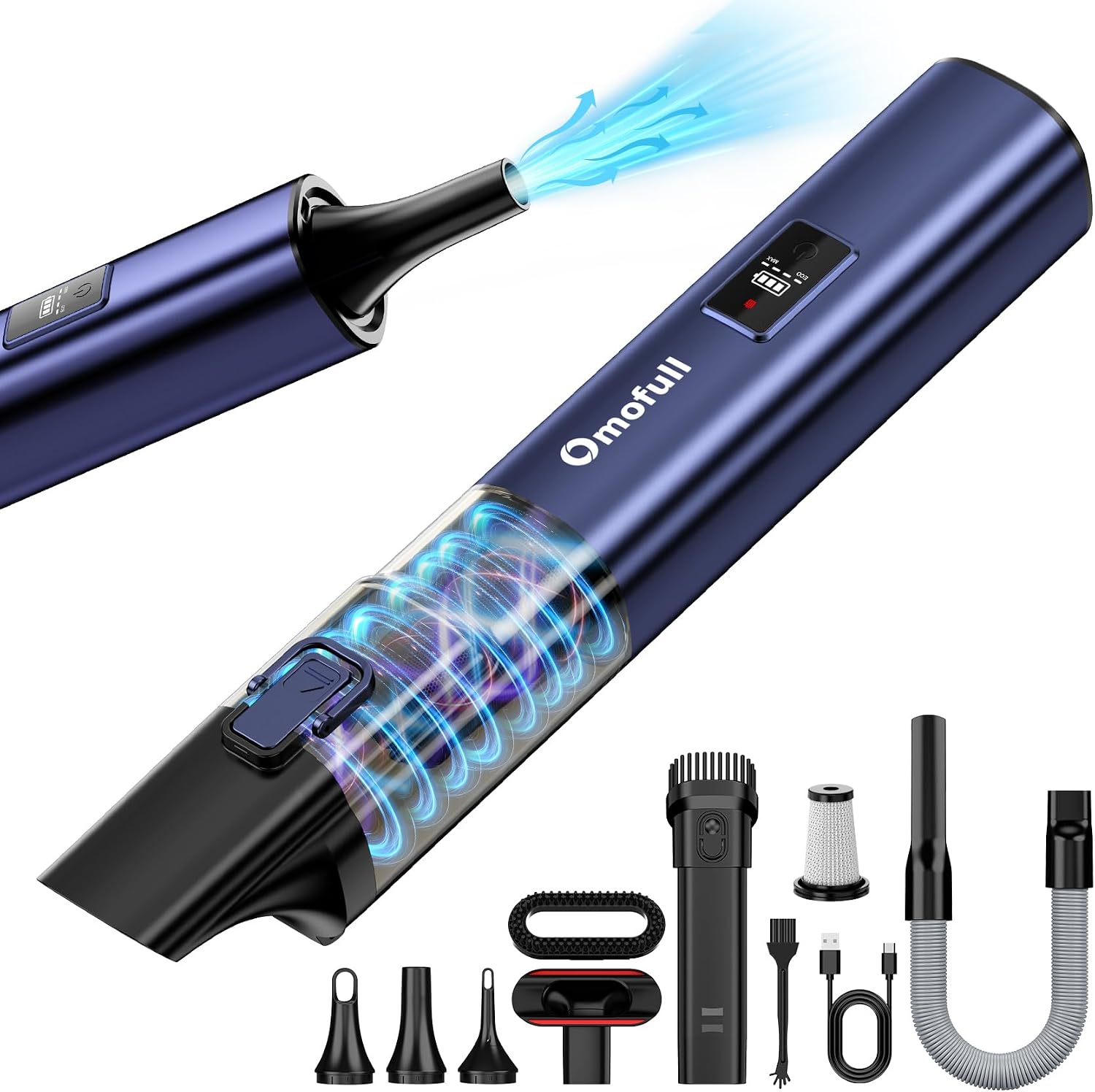 Car Vacuum Cleaner - 19500Pa Cordless Car Vacuum: 4-in-1 Handheld