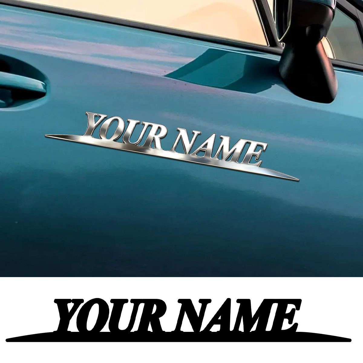 Metal Trendy YOUR NAME Sticker - مراجعة Car Accessories For Baby وسعره