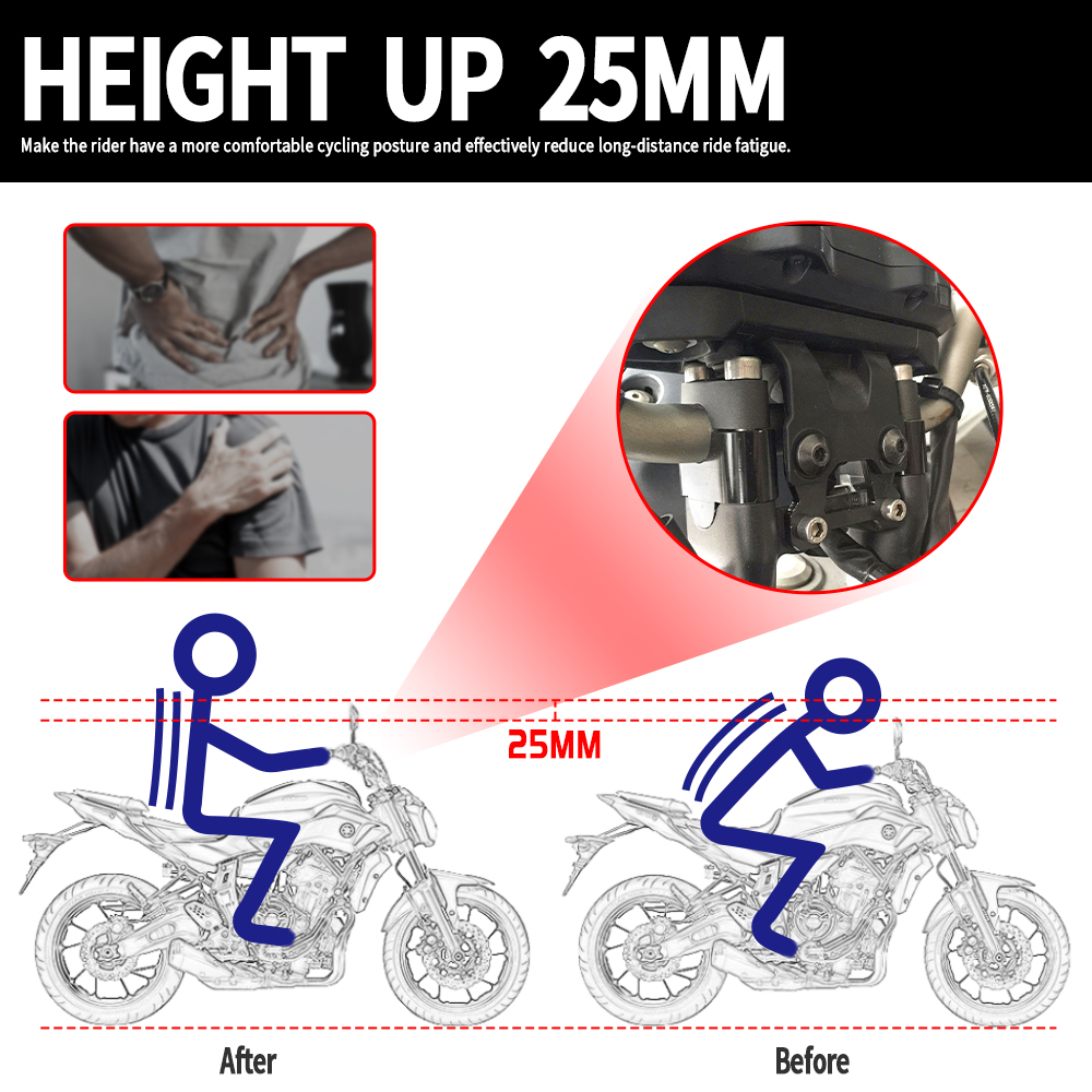 MT07 Handlebar Riser Handle Ba - مراجعة Car Accessories Xuv 700 وسعره