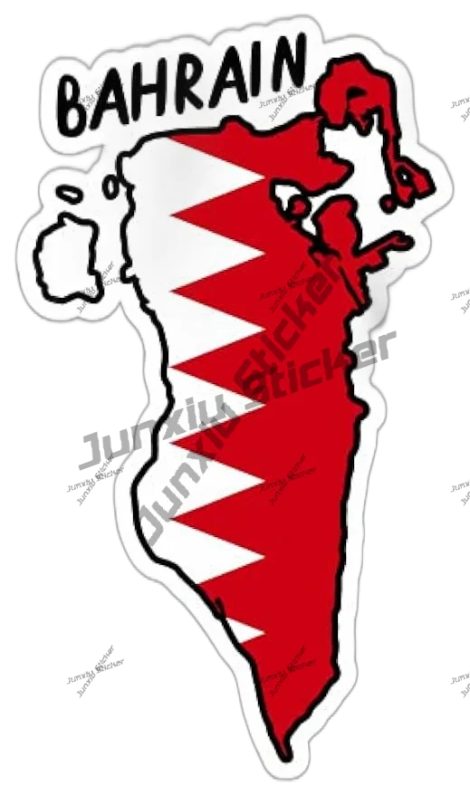 Bahrain outline with Flag Viny - مراجعة Car Accessories Bahrain وسعره