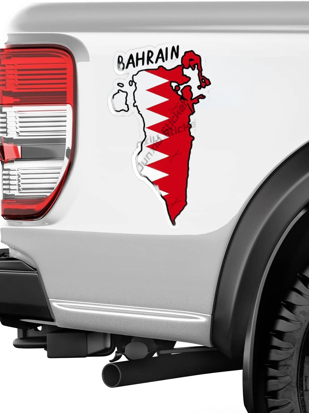 Bahrain outline with Flag Viny - مراجعة Car Accessories Bahrain وسعره