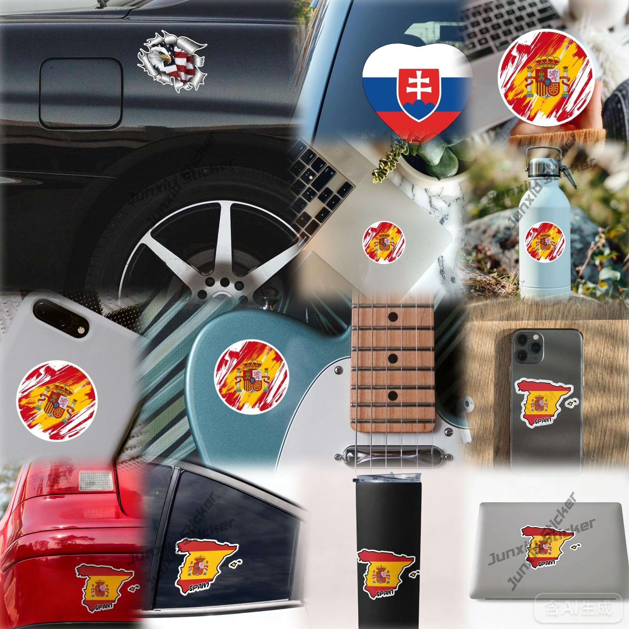 Bahrain outline with Flag Viny - مراجعة Car Accessories Bahrain وسعره