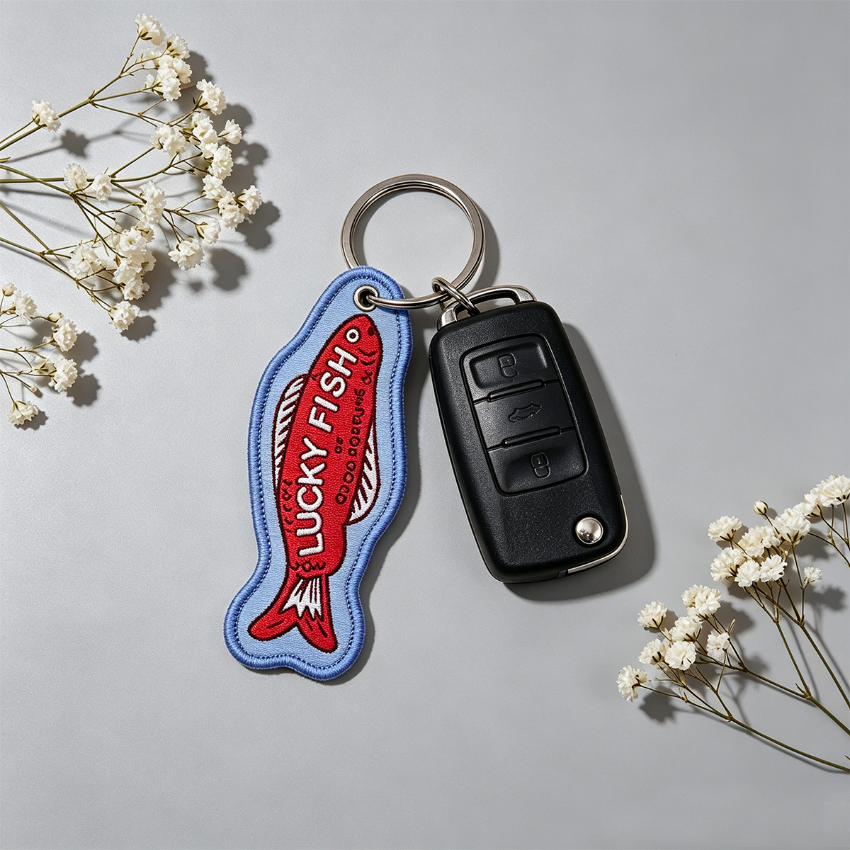 Carp Lucky Fish Embroidered Ke - مراجعة Car Accessories Quotation وسعره