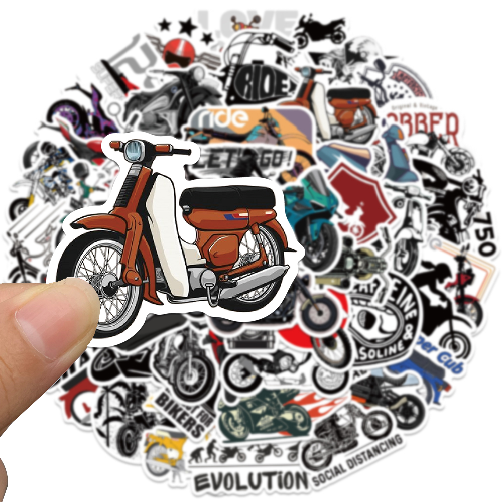 50pcs Retro Motorcycle Sticker - مراجعة Car Accessories Nz وسعره