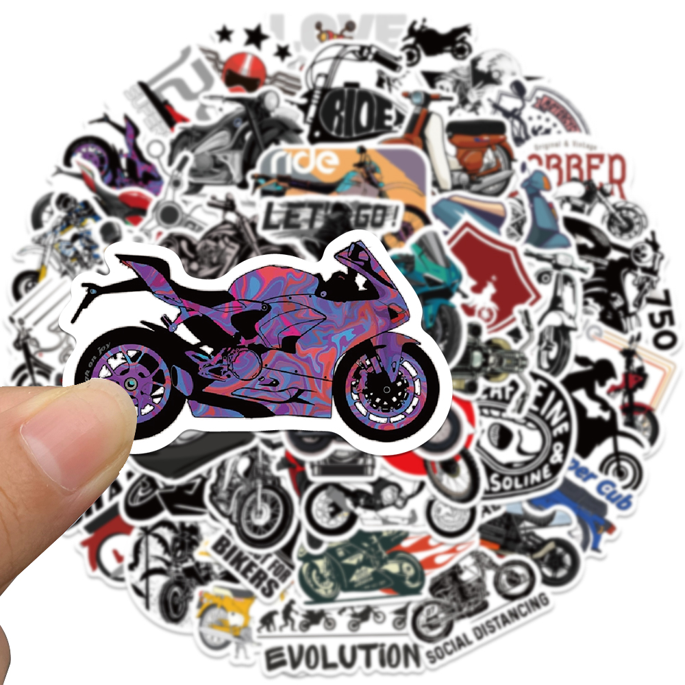 50pcs Retro Motorcycle Sticker - مراجعة Car Accessories Nz وسعره