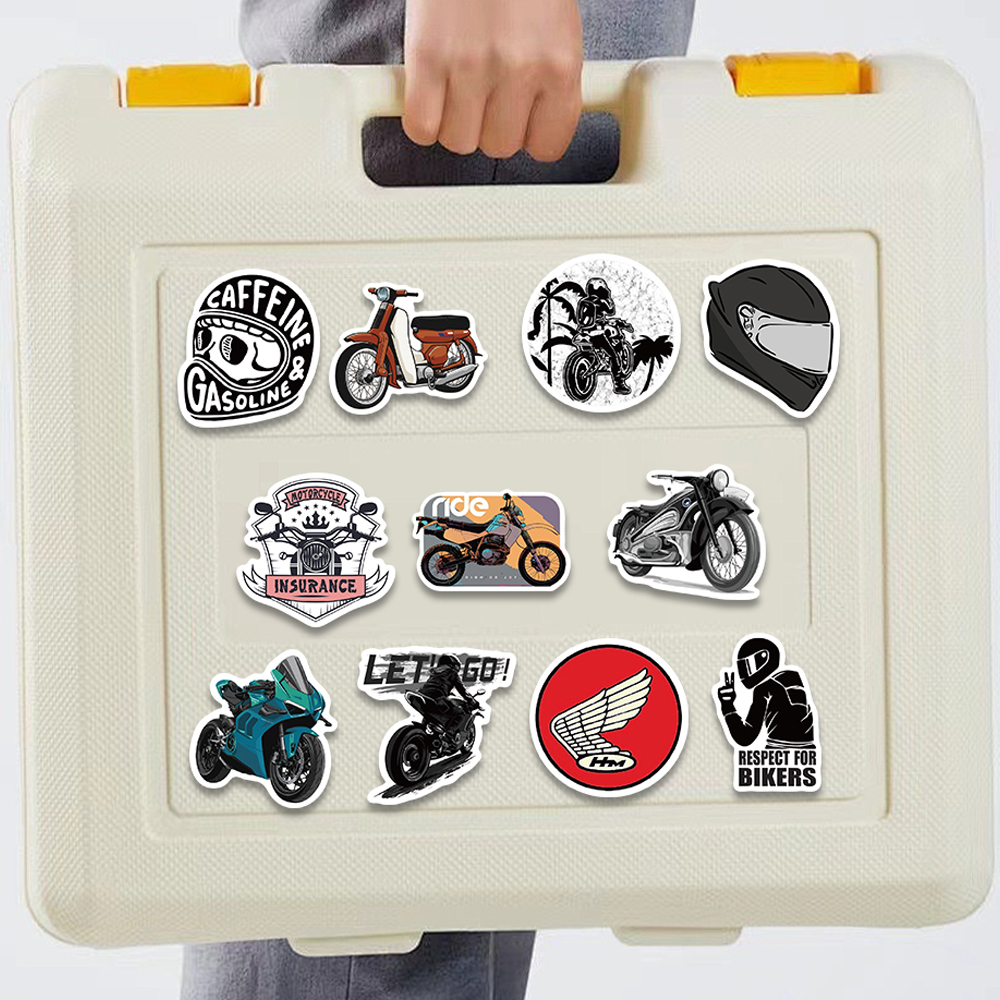 50pcs Retro Motorcycle Sticker - مراجعة Car Accessories Nz وسعره