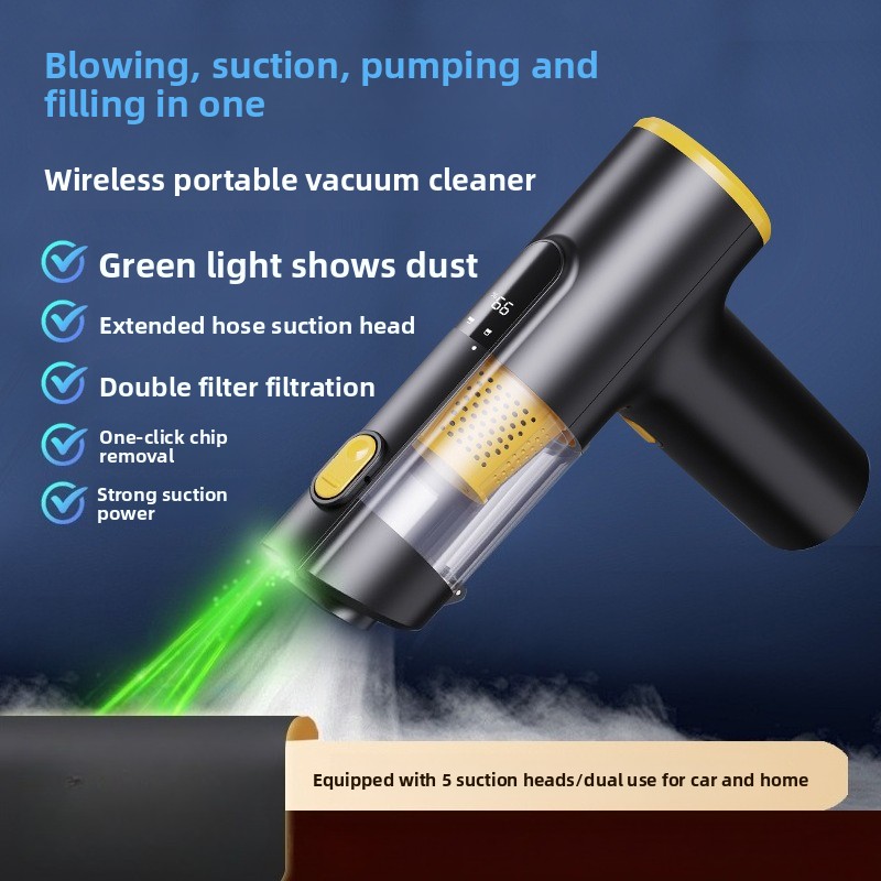 4 in 1 Green Light Car Vacuum  - مراجعة Car Vacuum Cleaner وسعره