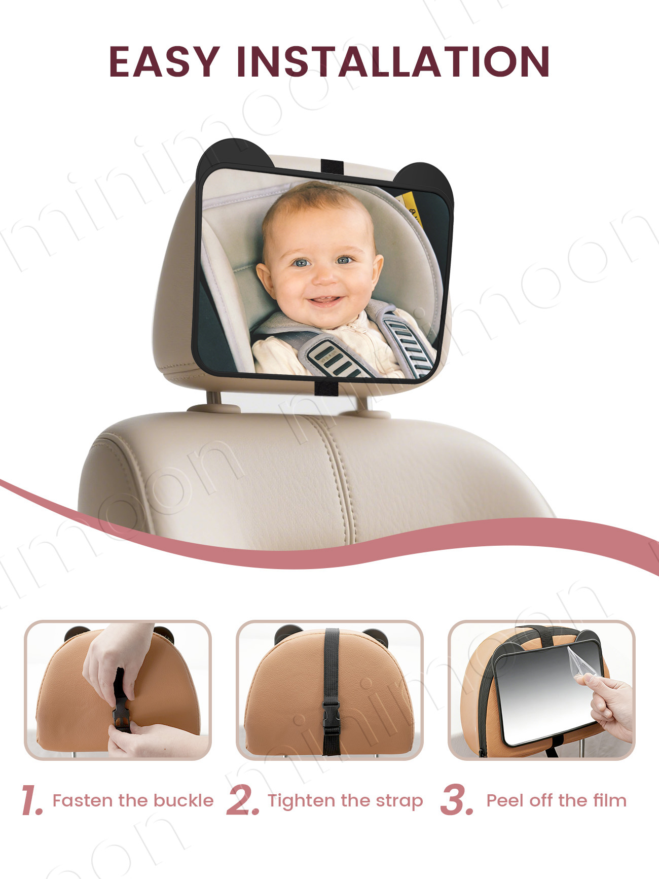 Cute Bear-Ear Car Seat Mirror, - مراجعة Car Accessories For Baby وسعره