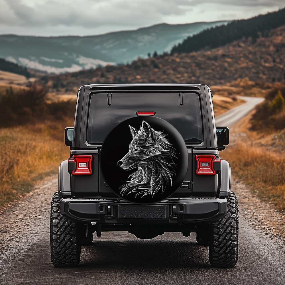 Wolf Head Graphic Tire Cover P - مراجعة Car Accessories Exterior وسعره