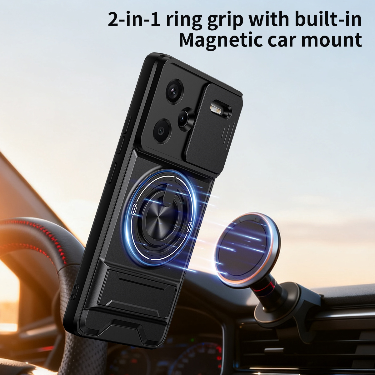 Lens Slide Camera Phone Case f - مراجعة Car Accessories Phone Holder وسعره