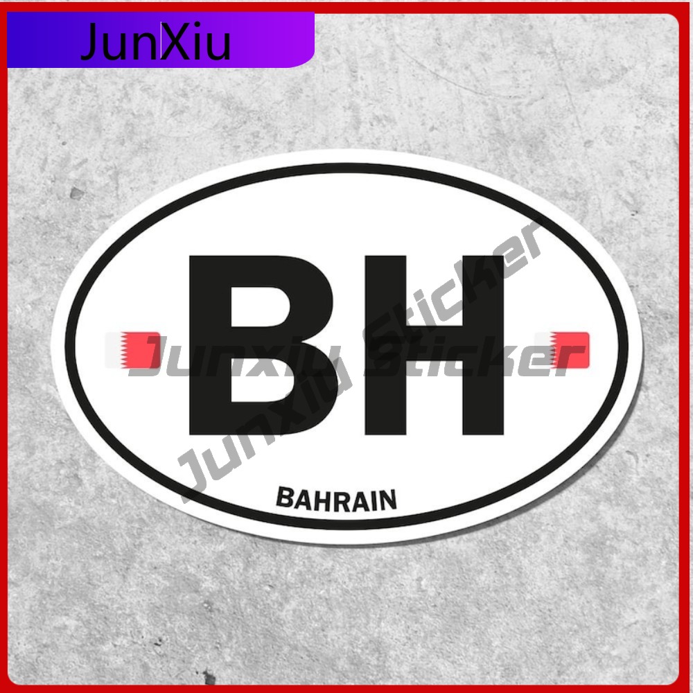 Bahrain Flag Sticker Oval-shap - مراجعة Car Accessories Bahrain وسعره
