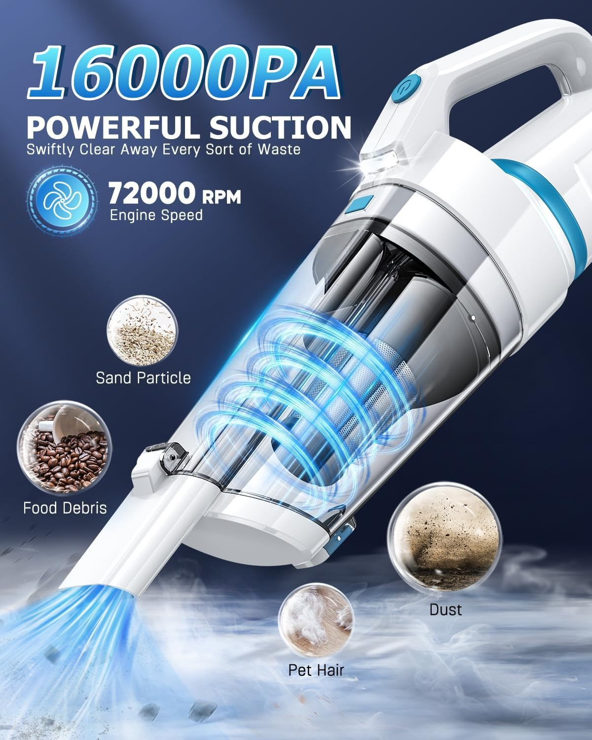 16000PA High Suction Rechargea - مراجعة Car Vacuum Cleaner وسعره