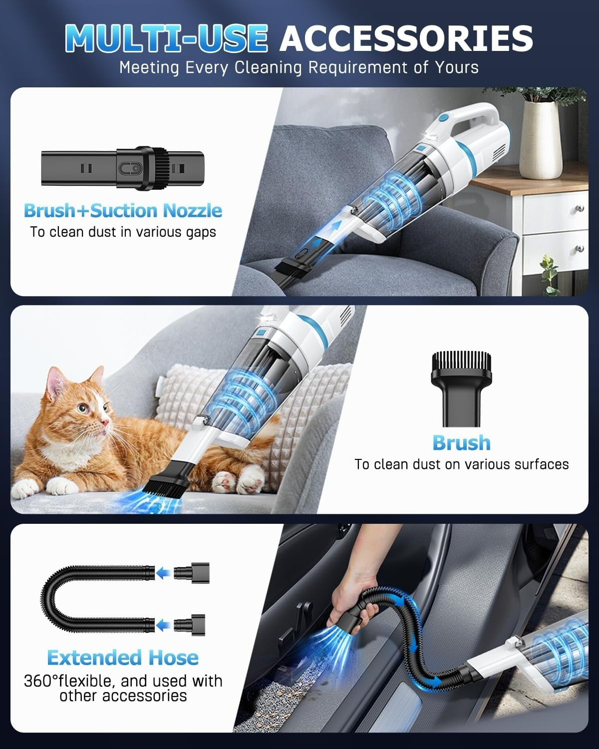 16000PA High Suction Rechargea - مراجعة Car Vacuum Cleaner وسعره
